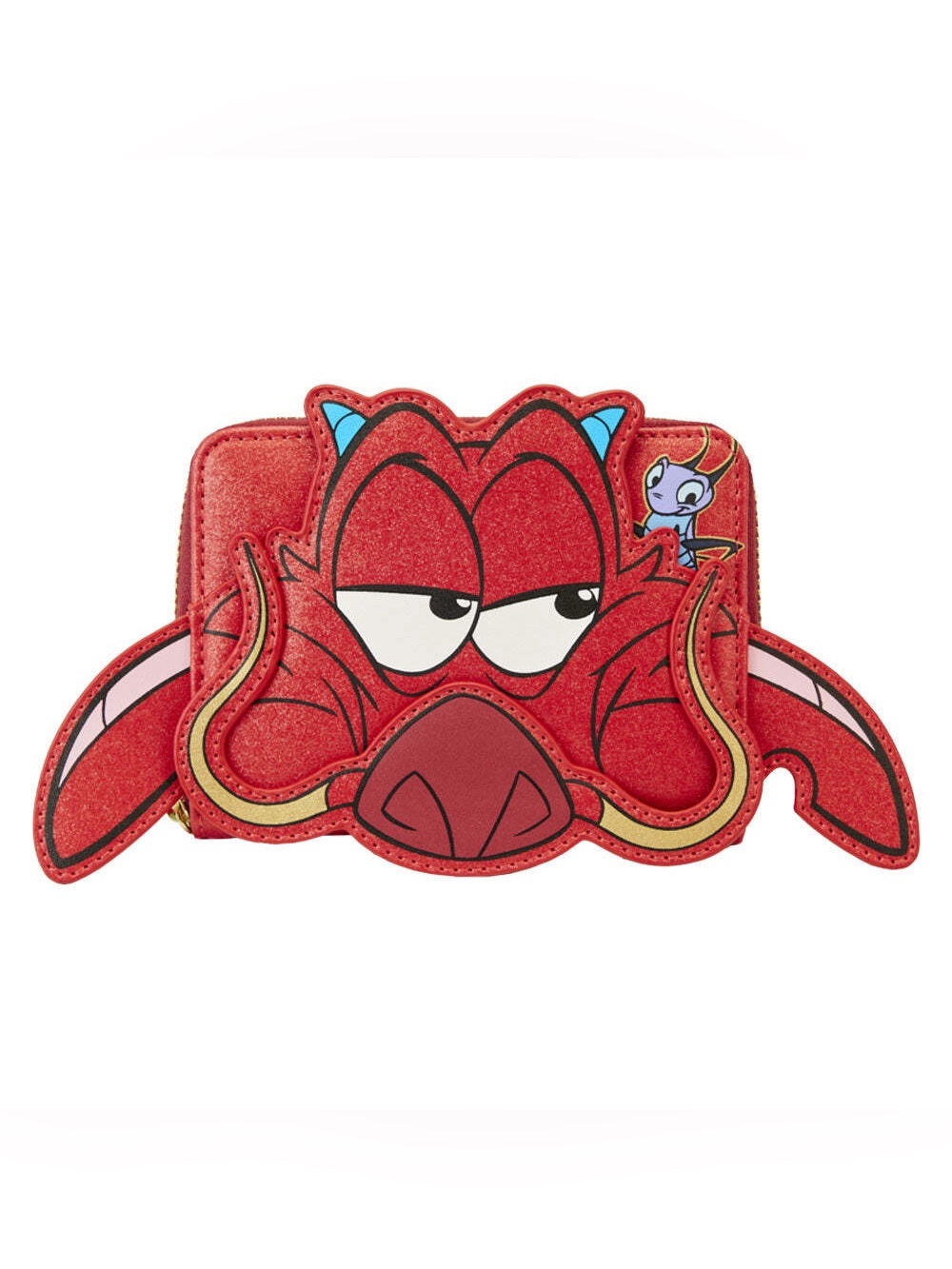 New Licensed Loungefly Mulan 25th Anniv Mushu Glitter Cosplay Cosplay Zip Wallet